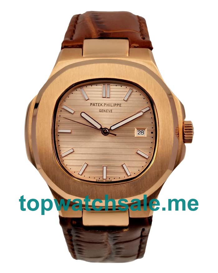 UK Champagne Dials Rose Gold Patek Philippe Nautilus 5711R Replica Watches