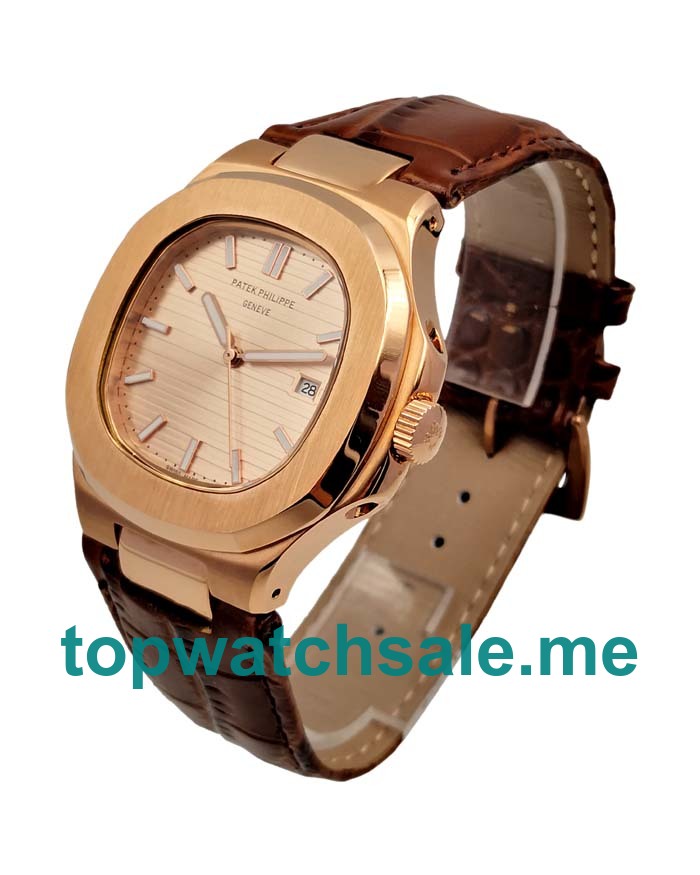 UK Champagne Dials Rose Gold Patek Philippe Nautilus 5711R Replica Watches