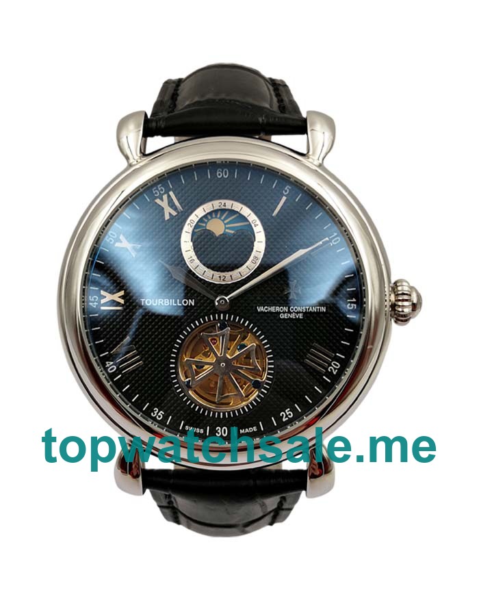 UK Black Dials Steel Vacheron Constantin Traditionnelle Tourbillon 70651 Replica Watches