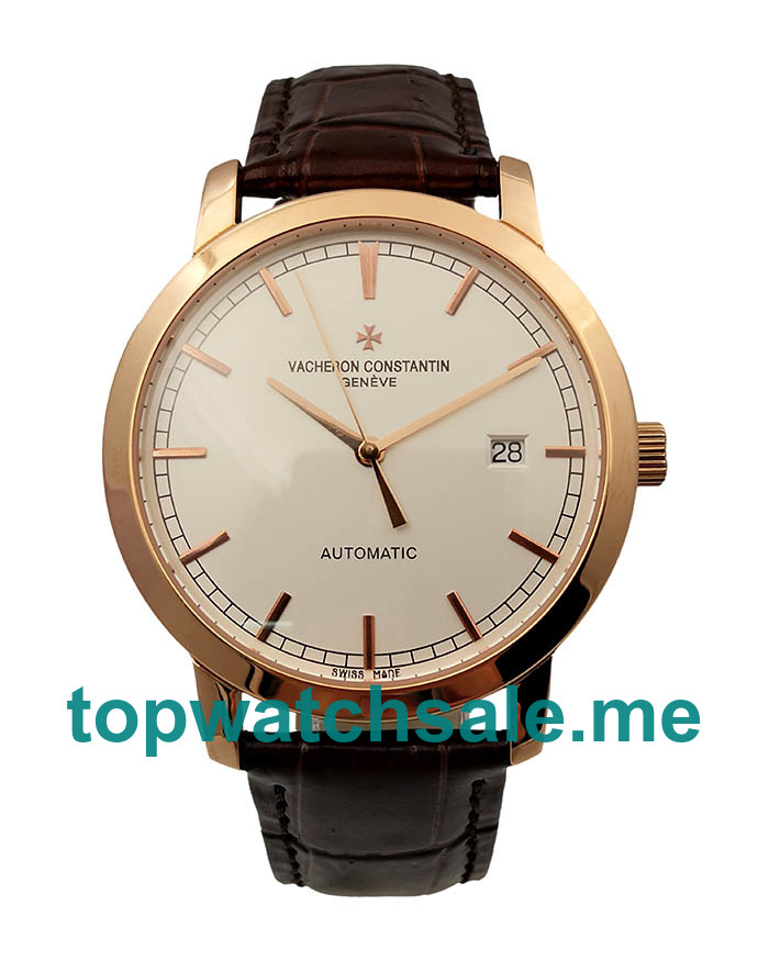 UK White Dials Rose Gold Vacheron Constantin Traditionnelle 71613 Replica Watches