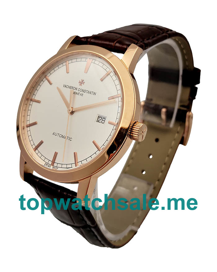 UK White Dials Rose Gold Vacheron Constantin Traditionnelle 71613 Replica Watches