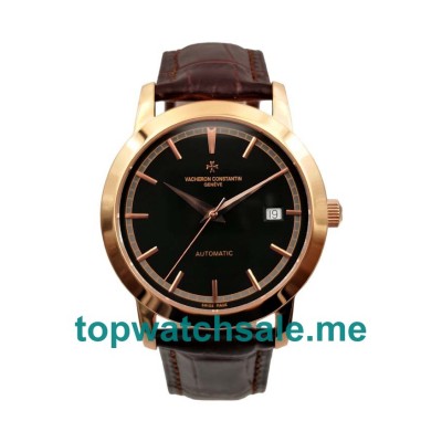 UK Black Dials Rose Gold Vacheron Constantin Traditionnelle 71616 Replica Watches