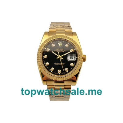 UK Black Dials Gold Rolex Datejust 16238 Replica Watches