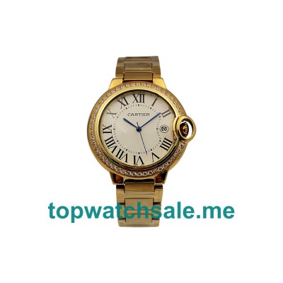 UK Silver Dials Gold Cartier Ballon Bleu WJBB0007 Replica Watches