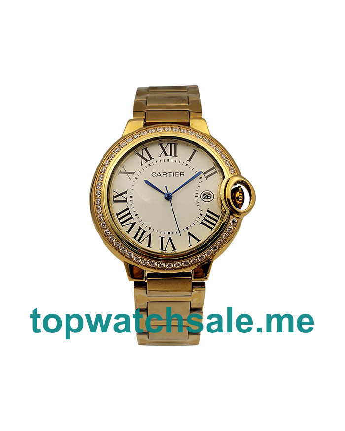 UK Silver Dials Gold Cartier Ballon Bleu WJBB0007 Replica Watches