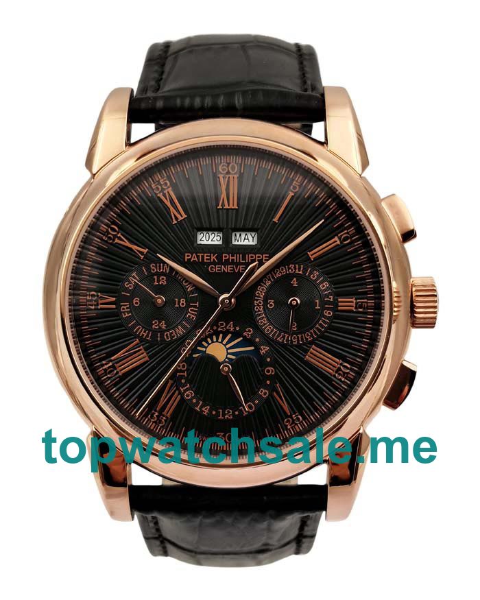 UK Black Dials Rose Gold Patek Philippe Grand Complications 75651 Replica Watches