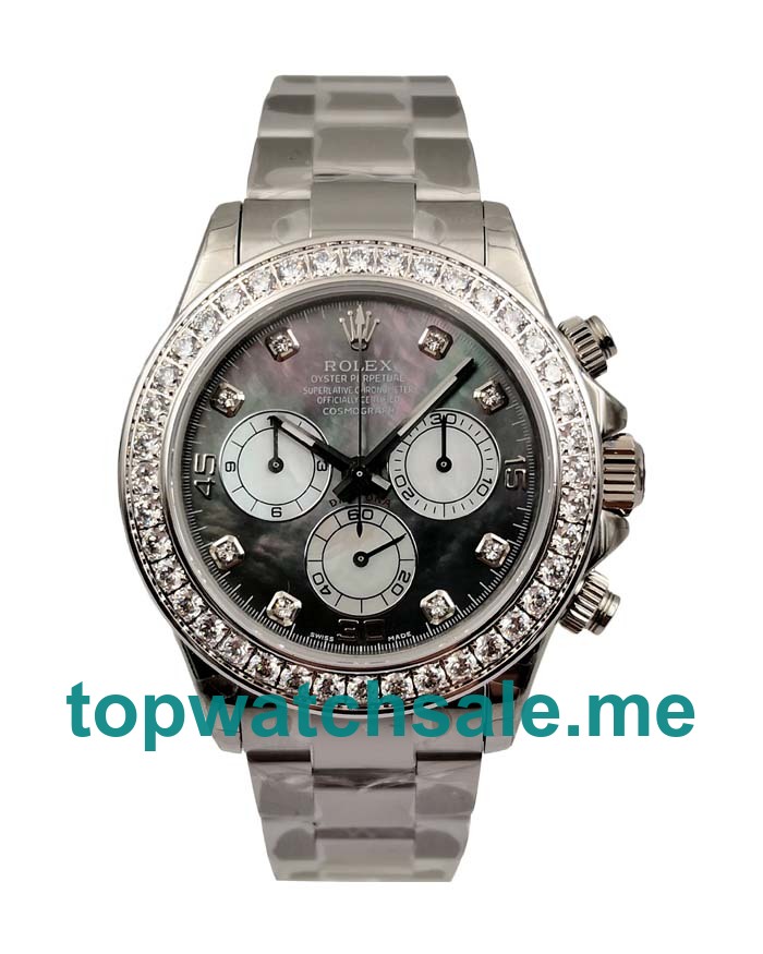 UK Black Mother-of-pearl Dials Steel Rolex Daytona 116519 Replica Watches