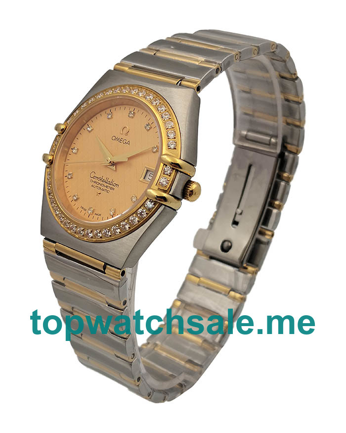 UK Golden Dials Steel And Gold Omega Constellation 1207.15.00 Replica Watches