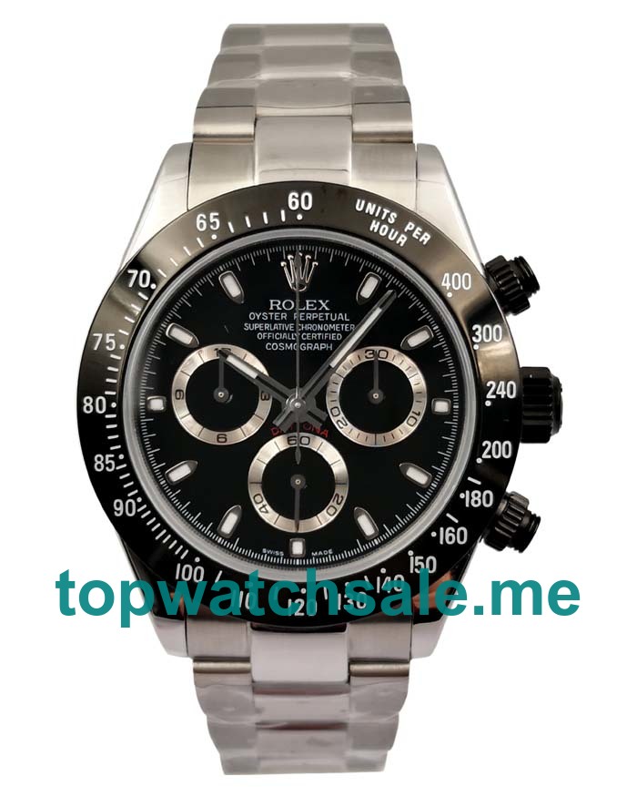 UK Black Dials Steel Rolex Daytona 116500 LN Replica Watches