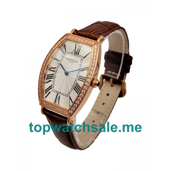 UK Silver Dials Rose Gold Cartier Tortue WE400451 Replica Watches