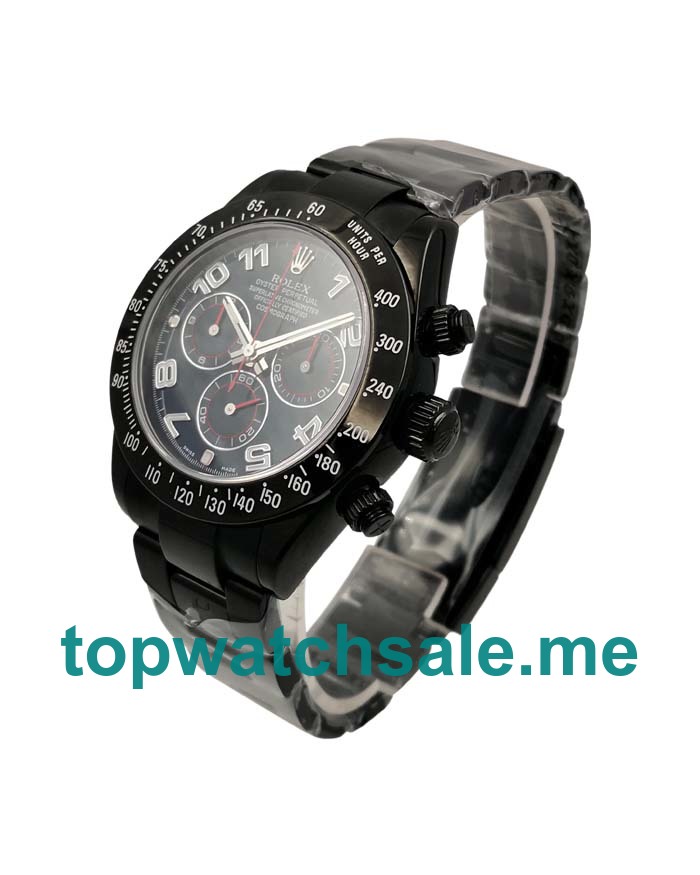 UK Blue Dials Black Steel Rolex Daytona 116509 Replica Watches