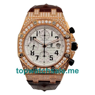 UK White Dials Rose Gold Audemars Piguet Royal Oak Offshore 26470OR Replica Watches