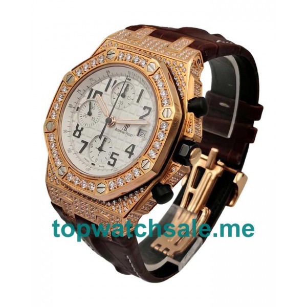 UK White Dials Rose Gold Audemars Piguet Royal Oak Offshore 26470OR Replica Watches