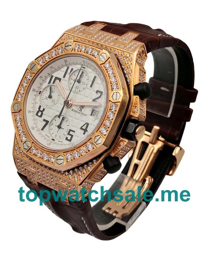 UK White Dials Rose Gold Audemars Piguet Royal Oak Offshore 26470OR Replica Watches