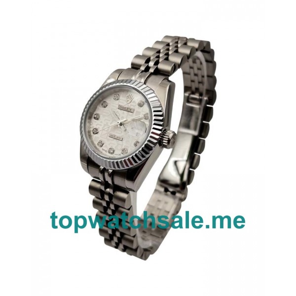 UK Silver Dials Steel And White Gold Rolex Lady-Datejust 79174 Replica Watches