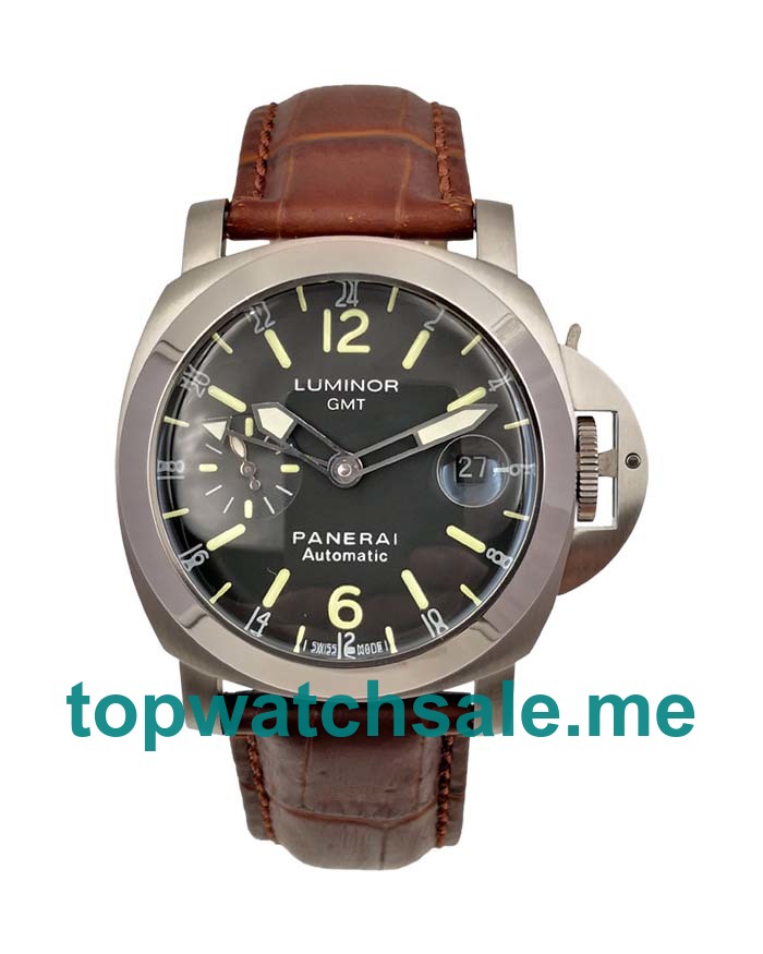 UK Black Dials Steel Panerai Luminor GMT PAM00244 Replica Watches