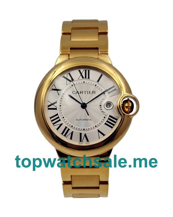 UK Silver Dials Gold Cartier Ballon Bleu W69005Z2 Replica Watches