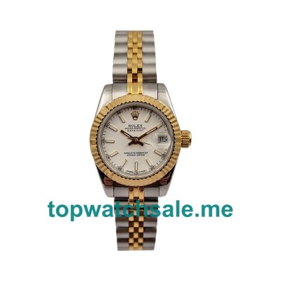 UK White Dials Steel And Gold Rolex Lady-Datejust 179173 Replica Watches