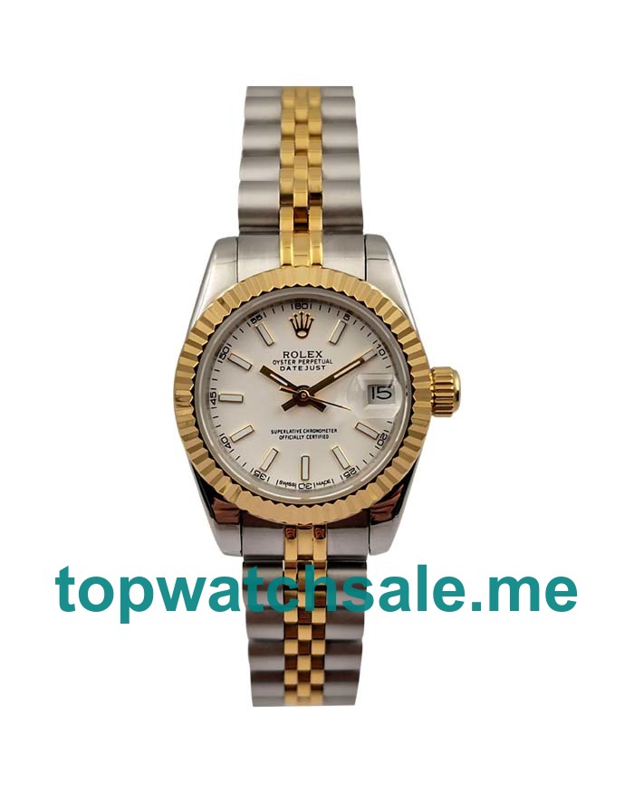 UK White Dials Steel And Gold Rolex Lady-Datejust 179173 Replica Watches