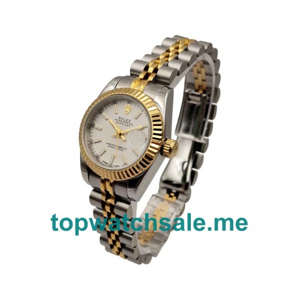 UK White Dials Steel And Gold Rolex Lady-Datejust 179173 Replica Watches