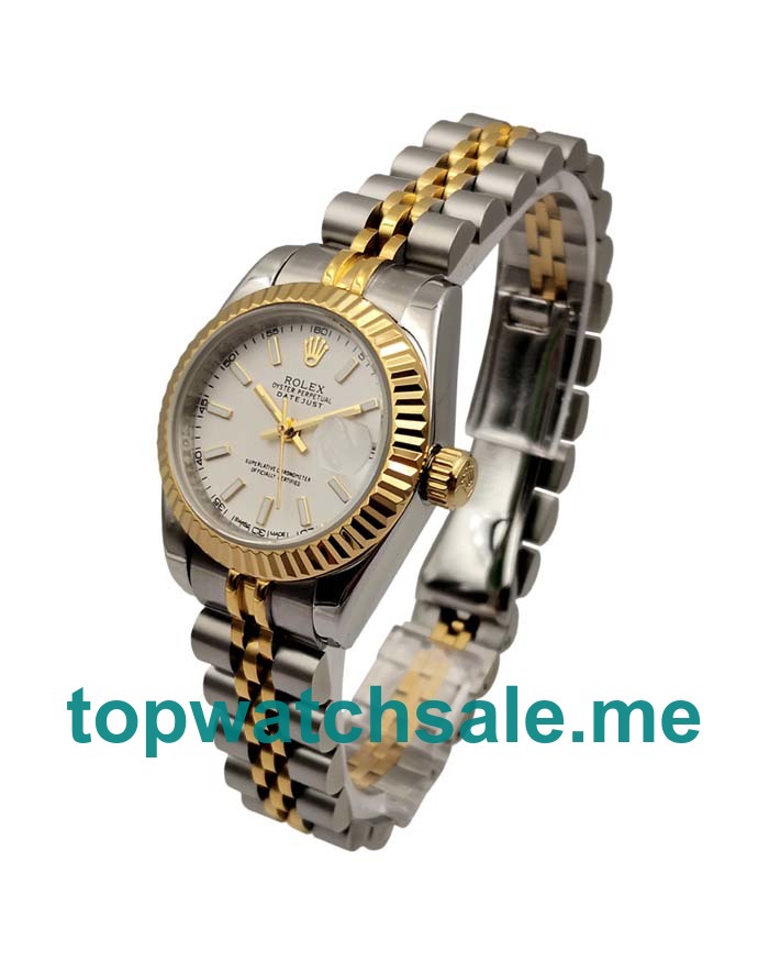 UK White Dials Steel And Gold Rolex Lady-Datejust 179173 Replica Watches