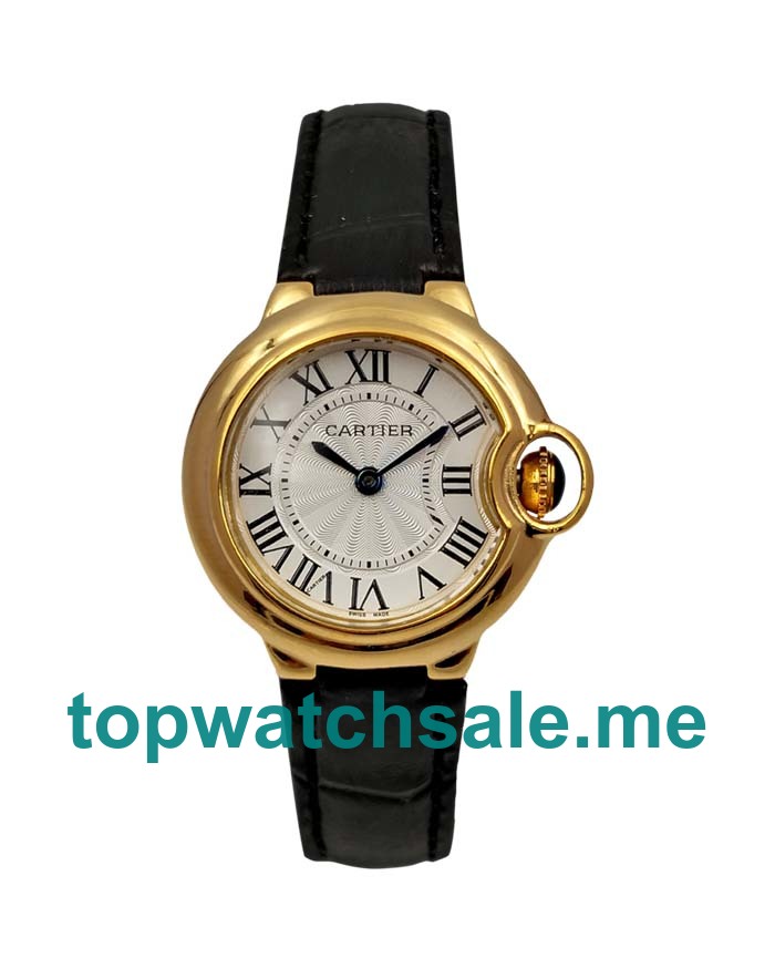 UK Silver Dials Gold Cartier Ballon Bleu W6900156 Replica Watches