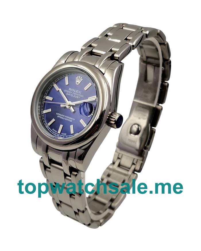 UK Blue Dials White Gold Rolex Datejust 178240 Replica Watches