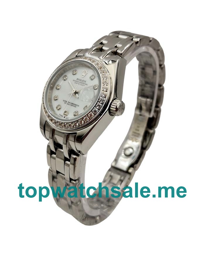 UK White Dials White Gold Rolex Pearlmaster 80299 Replica Watches