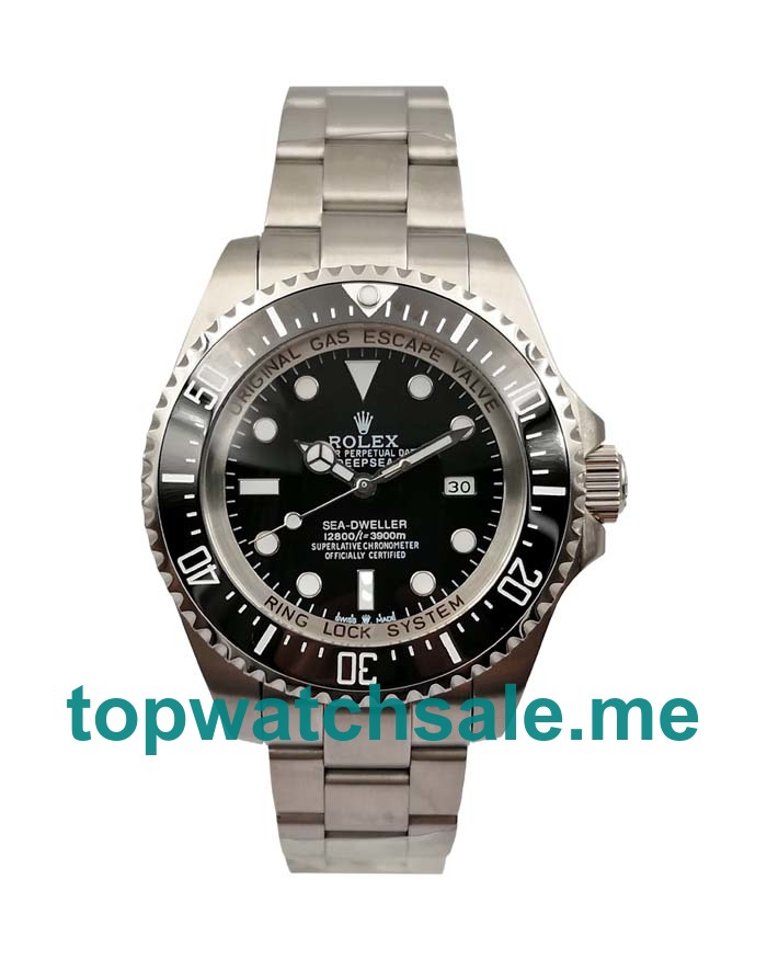 UK 44MM Black Dials Replica Rolex Sea-Dweller Deepsea 116660 Watches