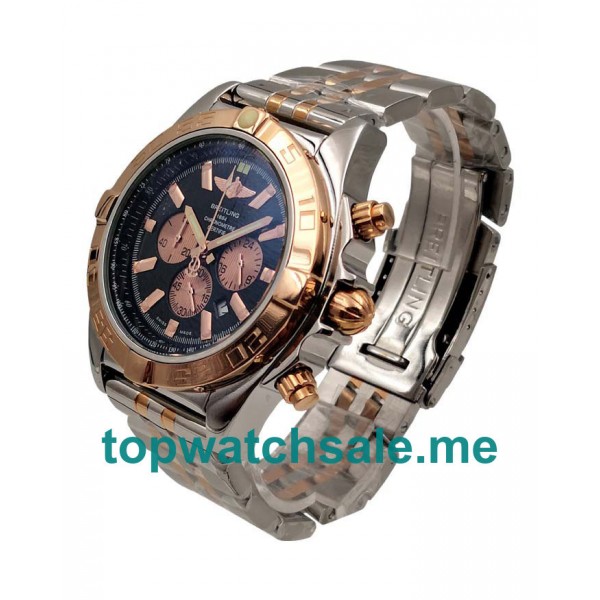 UK Black Dials Steel And Rose Gold Breitling Chronomat CB0110 Replica Watches