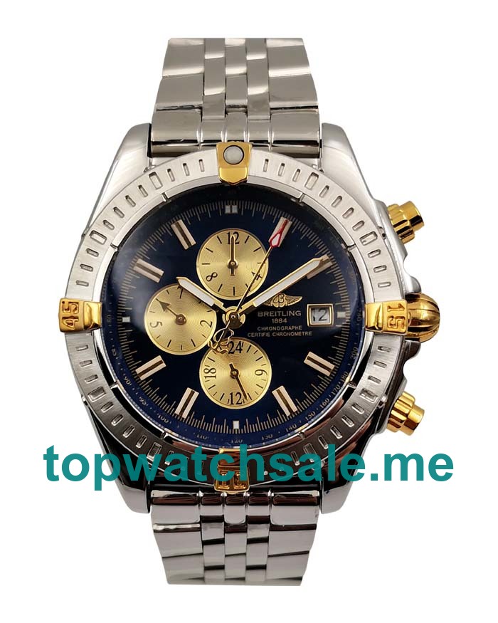 UK Blue Dials Steel And Gold Breitling Chronomat Evolution B13356 Replica Watches