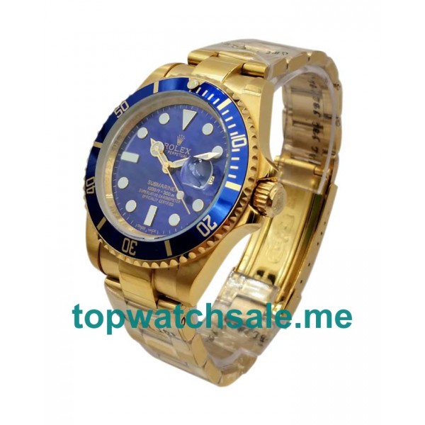 UK Blue Dials Gold Rolex Submariner 116618 LB Replica Watches