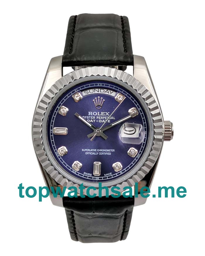 UK Blue Dials White Gold Rolex Day-Date 118139 Replica Watches