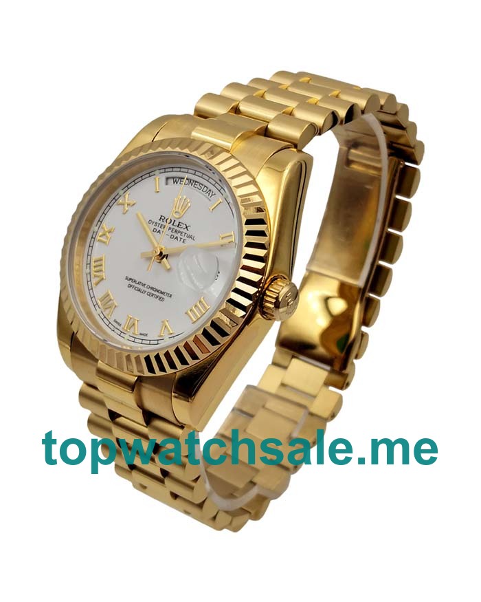 UK White Dials Gold Rolex Day-Date 118238 Replica Watches