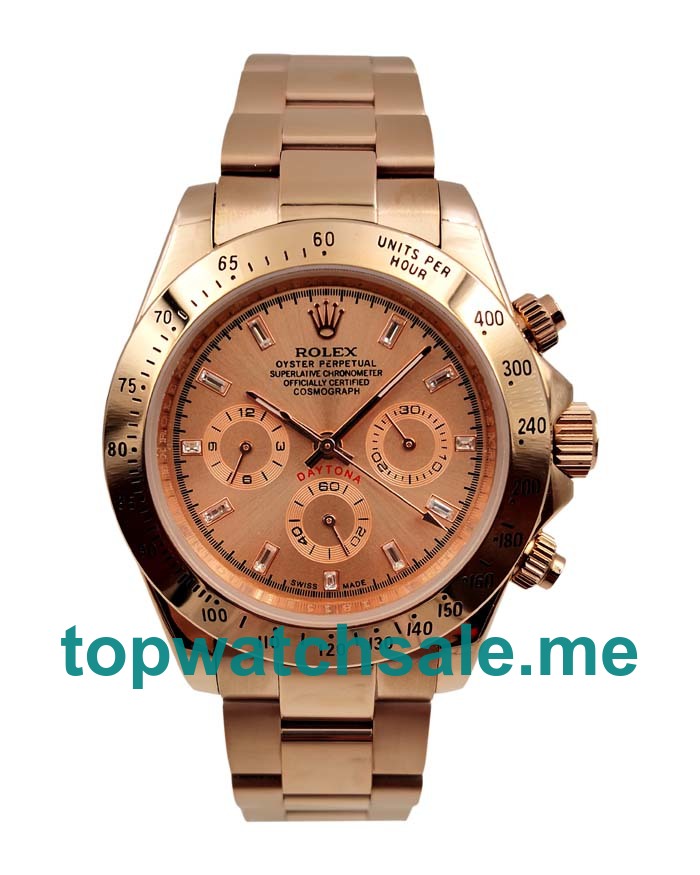 UK Pink Dials Rose Gold Rolex Daytona 116505 Replica Watches