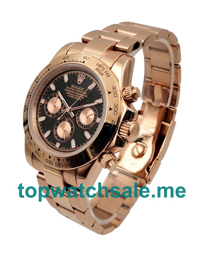 UK 18CT Everose Gold Rolex Daytona 116505 Replica Watches For Men