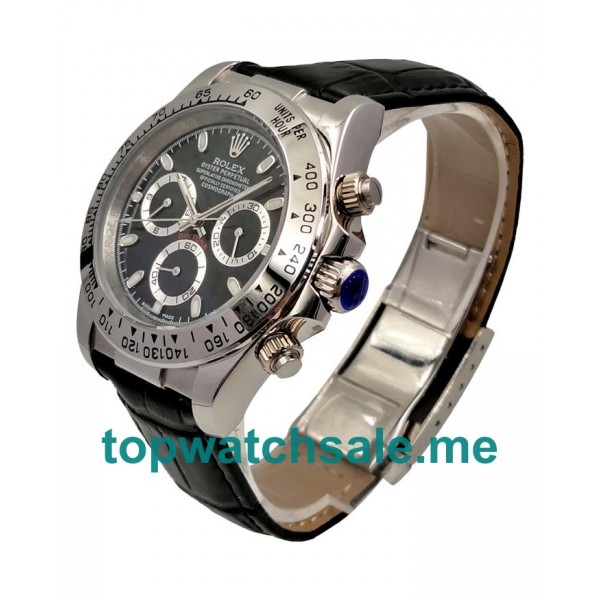 UK Black Dials White Gold Rolex Daytona 116519 Replica Watches