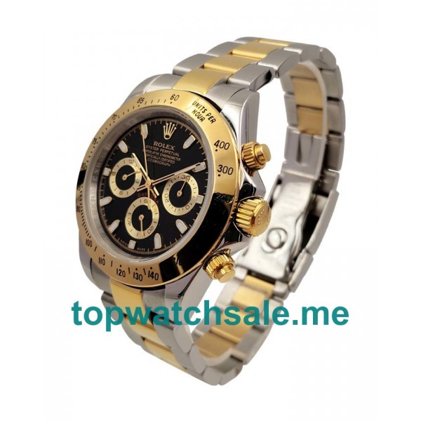 UK Black Dials Steel And Gold Rolex Daytona 116523 Replica Watches