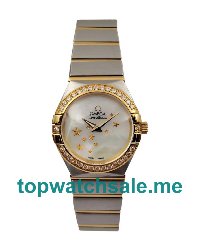 UK White Mother Of Pearl Dials Steel And Gold Omega Constellation 123.25.24.60.05.001 Replica Watches