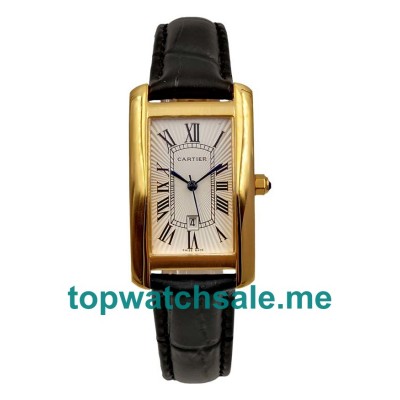 UK Gold Cases Replica Cartier Tank Americaine W2603156 Quartz Watches