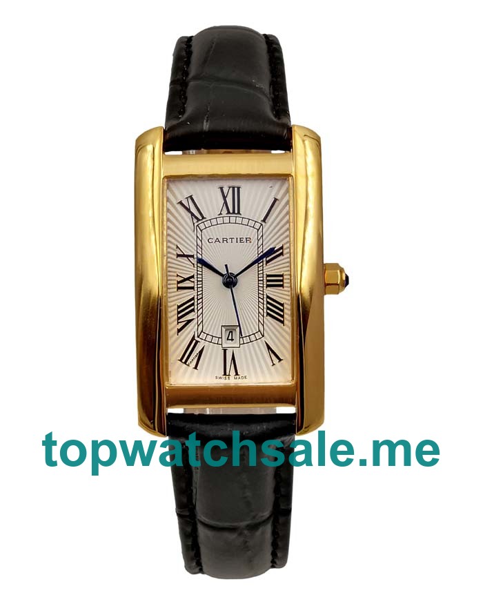 UK Gold Cases Replica Cartier Tank Americaine W2603156 Quartz Watches