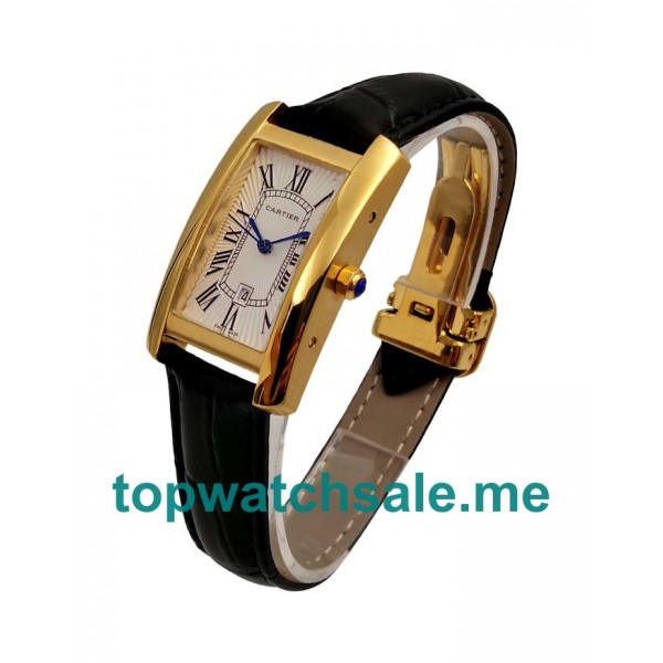 UK Gold Cases Replica Cartier Tank Americaine W2603156 Quartz Watches