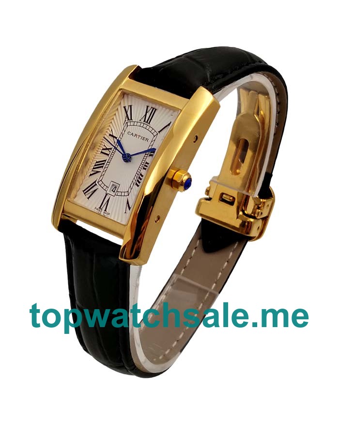 UK Gold Cases Replica Cartier Tank Americaine W2603156 Quartz Watches