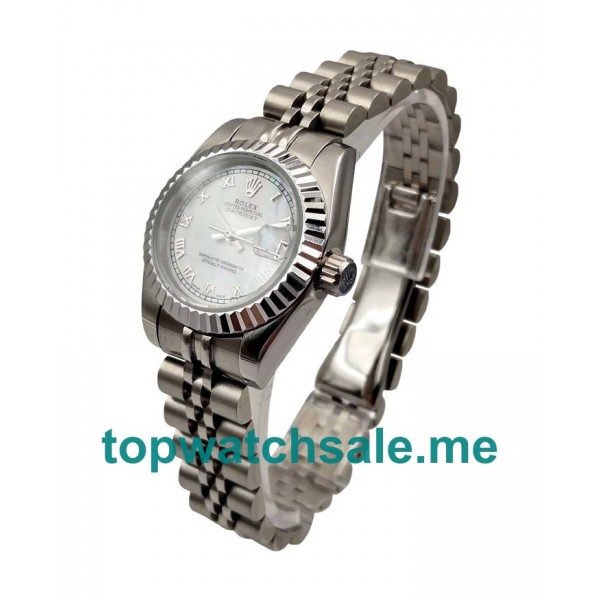 UK White Mother Of Pearl Dials Steel And White Gold Rolex Lady-Datejust 179174 Replica Watches