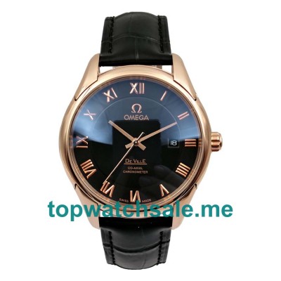 UK Black Dials Rose Gold Omega De Ville Hour Vision 431.53.41.21.13.001 Replica Watches