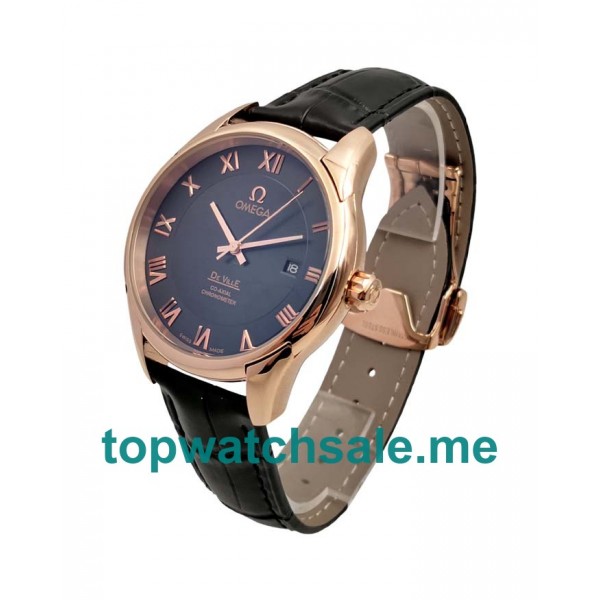 UK Black Dials Rose Gold Omega De Ville Hour Vision 431.53.41.21.13.001 Replica Watches