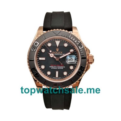 UK Black Dials Rose Gold And Steel Rolex Yacht-Master 116655 Replica Watches