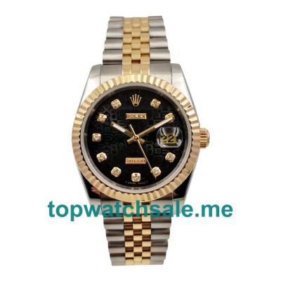 UK Black Dials Steel And Gold Rolex Datejust 116233 Replica Watches