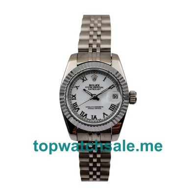 UK White Dials Steel And White Gold Rolex Lady-Datejust 79174 Replica Watches