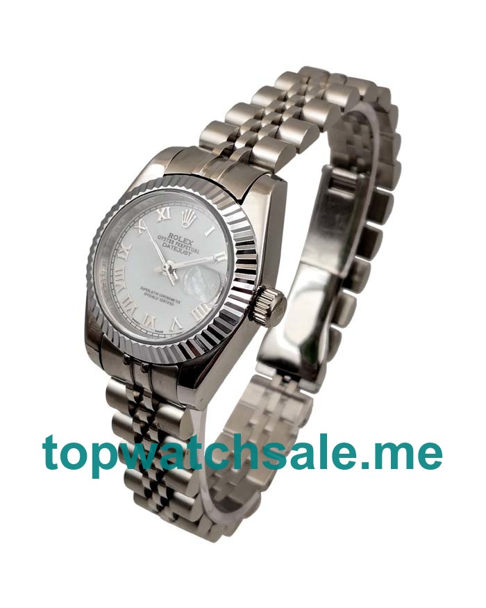 UK White Dials Steel And White Gold Rolex Lady-Datejust 79174 Replica Watches